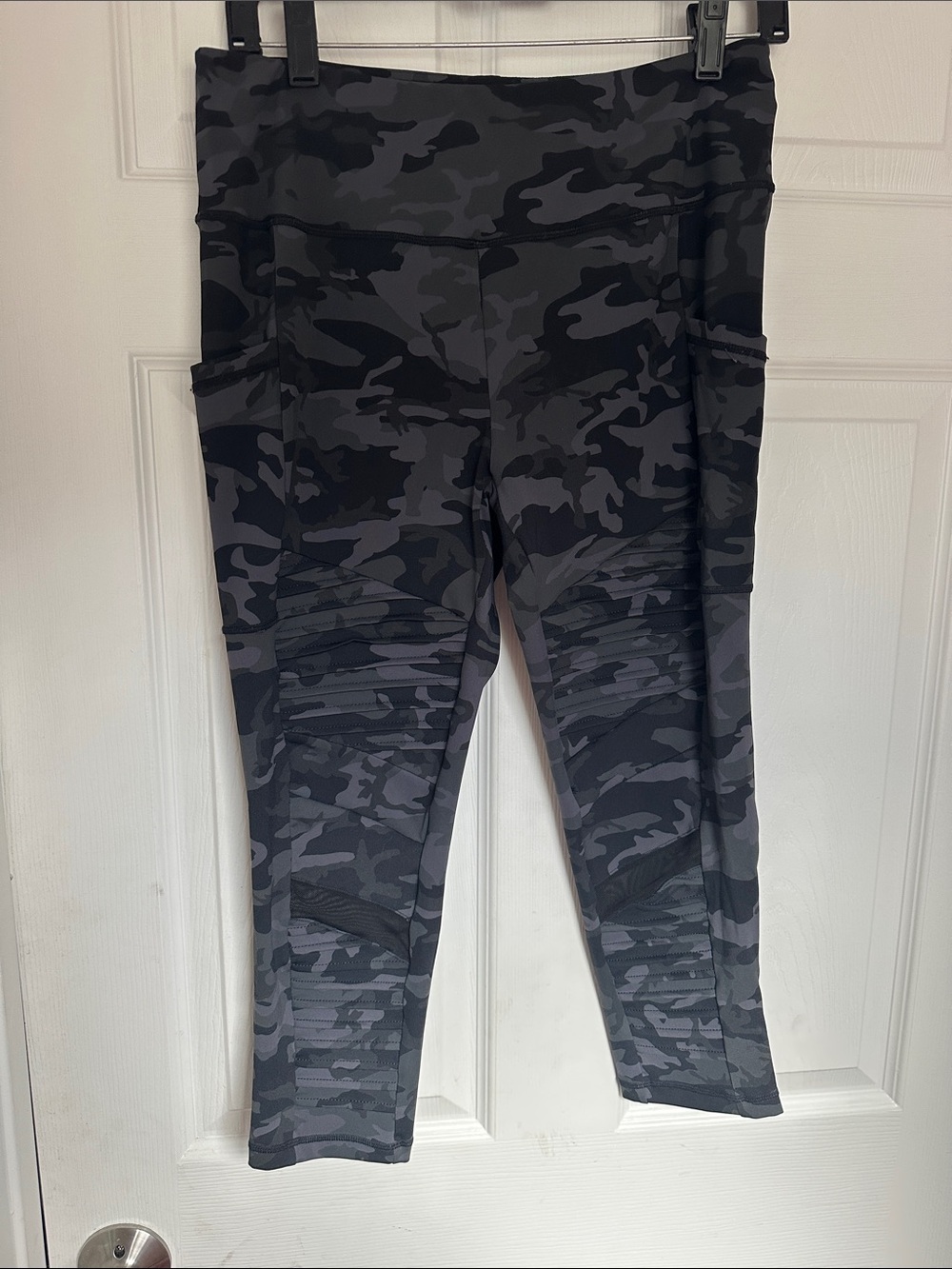 Constantly Varied Gear Black and Gray Camo Leggings Capris  with Side Pockets